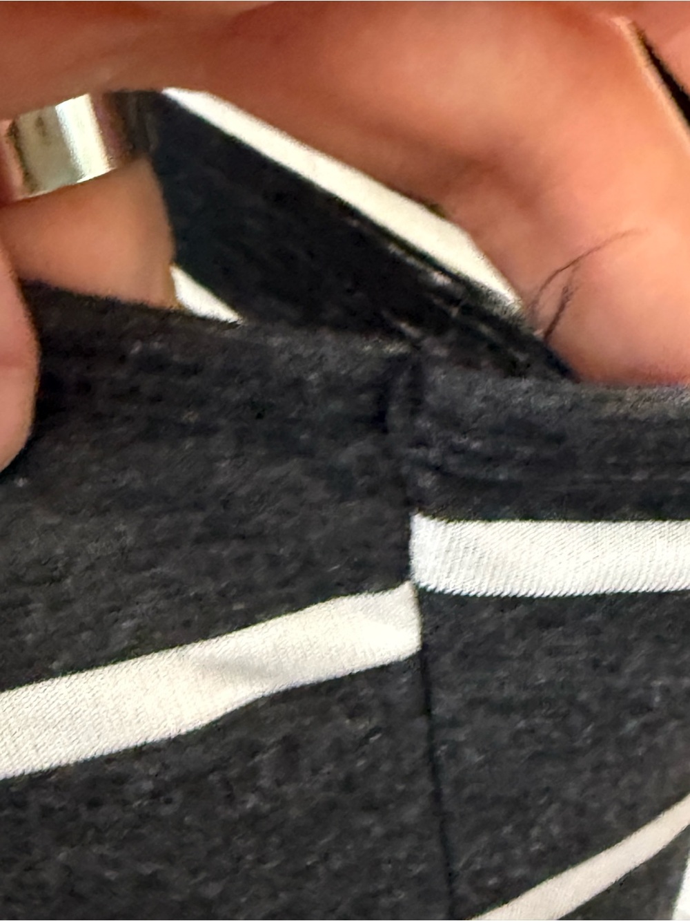 Time and Tru Black and White Striped Tank - Picture 2 of 5